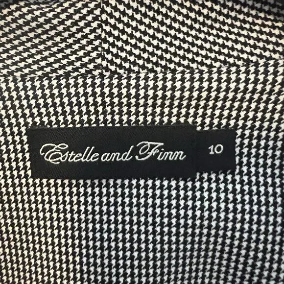Estelle And Finn Coat Jacket Women's Y2K Size 10 Houndstooth Open Front Pads - Picture 4 of 10
